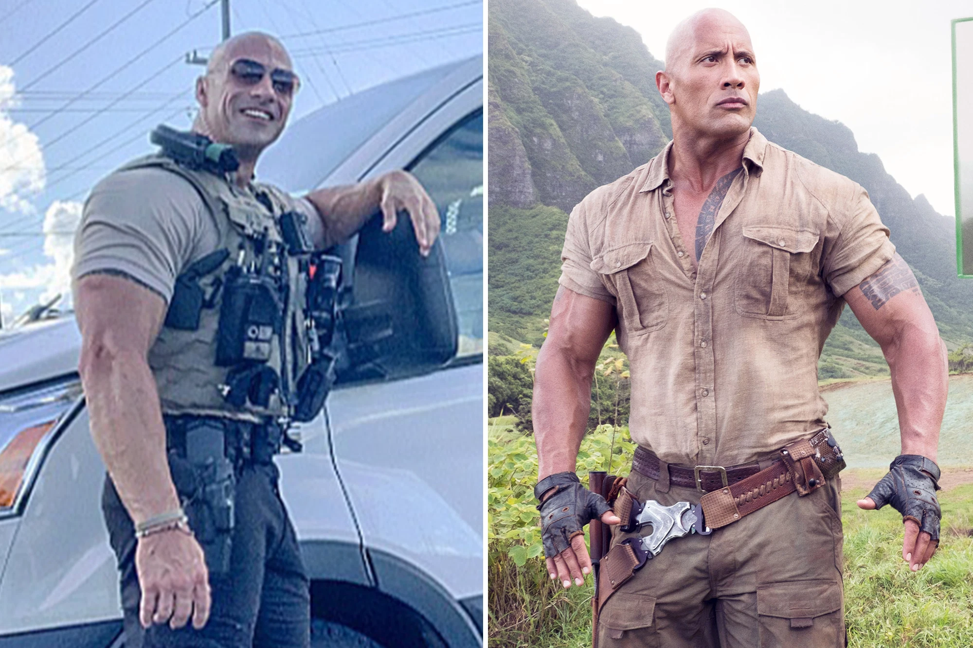 The Rock Doppelganger Police Officer